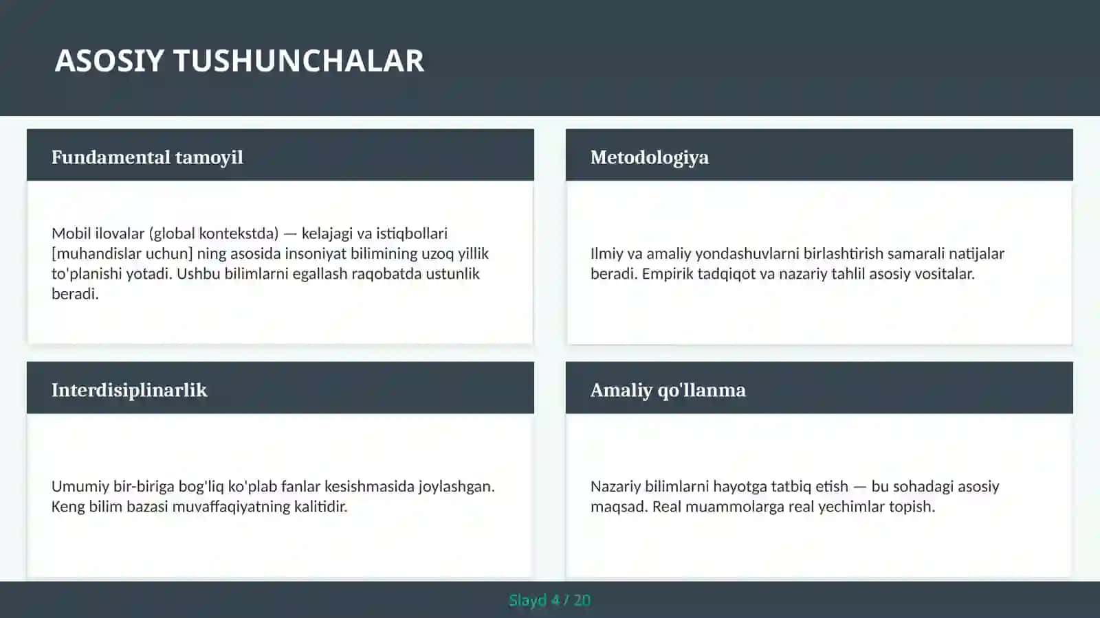 MOBIL ILOVALAR (GLOBAL KONTEKSTDA) — KELAJAGI VA ISTIQBOLLARI [MUHANDISLAR UCHUN] 4
