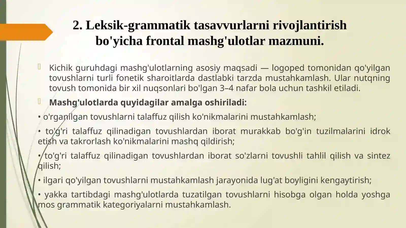 Logopediya va nutq ko'nikmalarini rivojlantirish 4