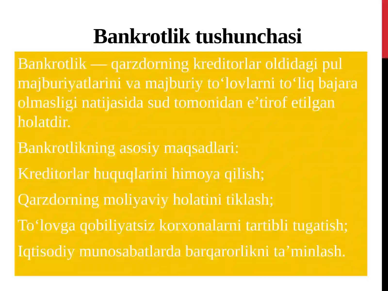 Bankrotlik to‘g‘risidagi ishlar iqtisodiy sudlarda ko‘rish 4