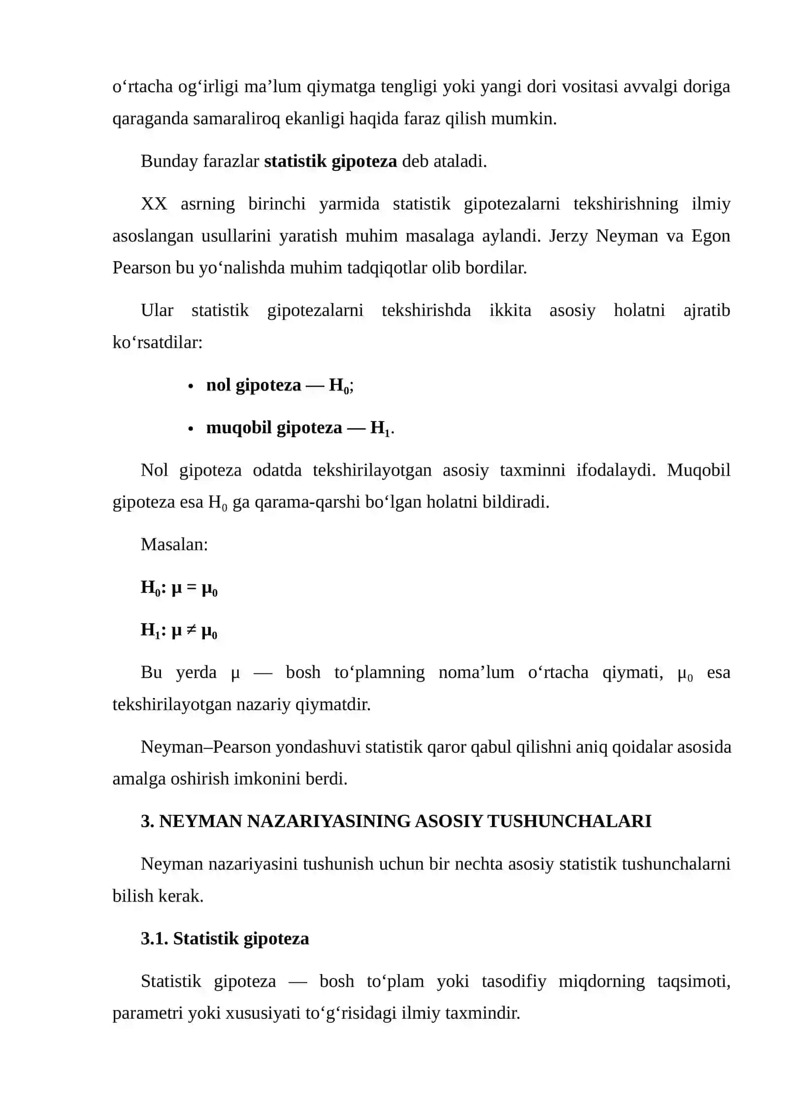 J. NEYMAN — NEYMAN NAZARIYASINI O‘RGANISH 4