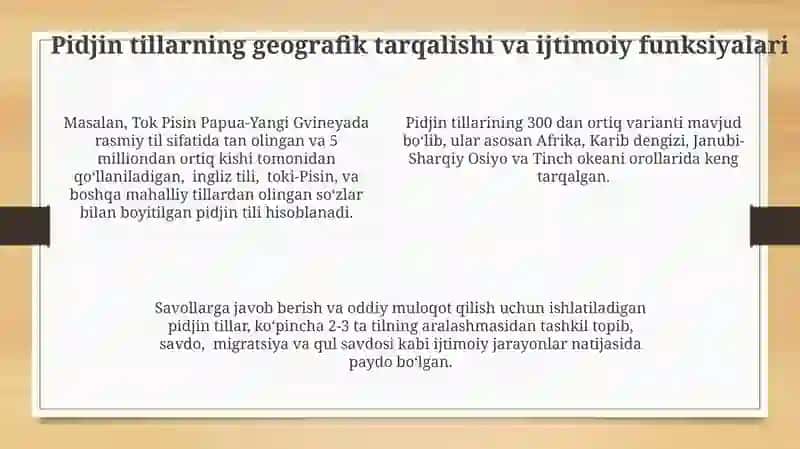 Pidjin tillar haqida maʼlumot 4