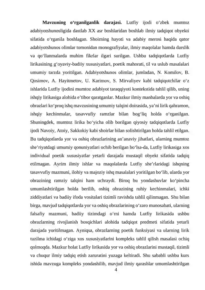 Lutfiy lirikasida yor va oshiq obrazlari 4