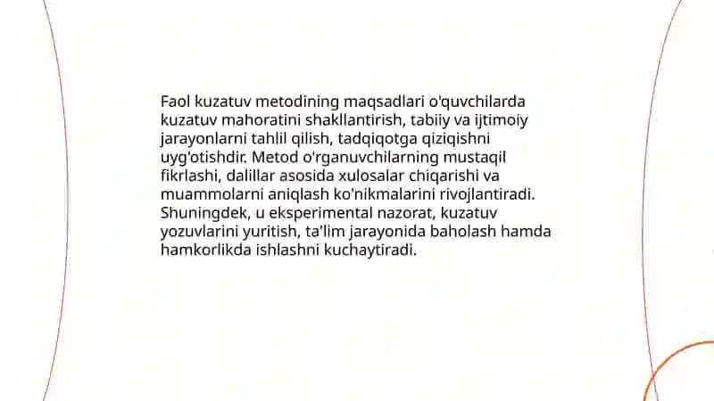 Faol kuzatuv metodi 4