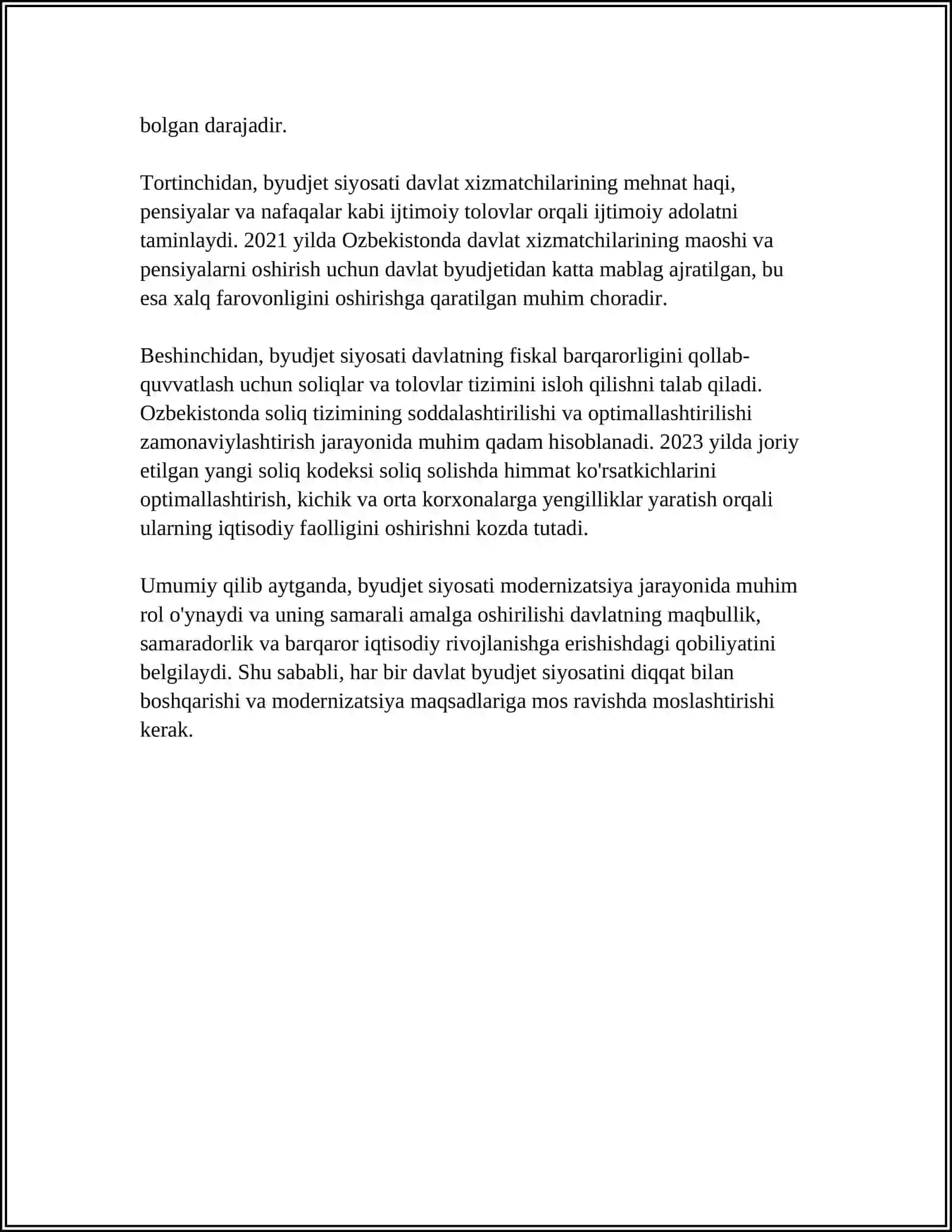IQTISODIYOTNI MODERNIZATSIYALASH SHAROITIDA BYUDJET SIYOSATINING XUSUSIYATLARI VA VAZIFALARI 4