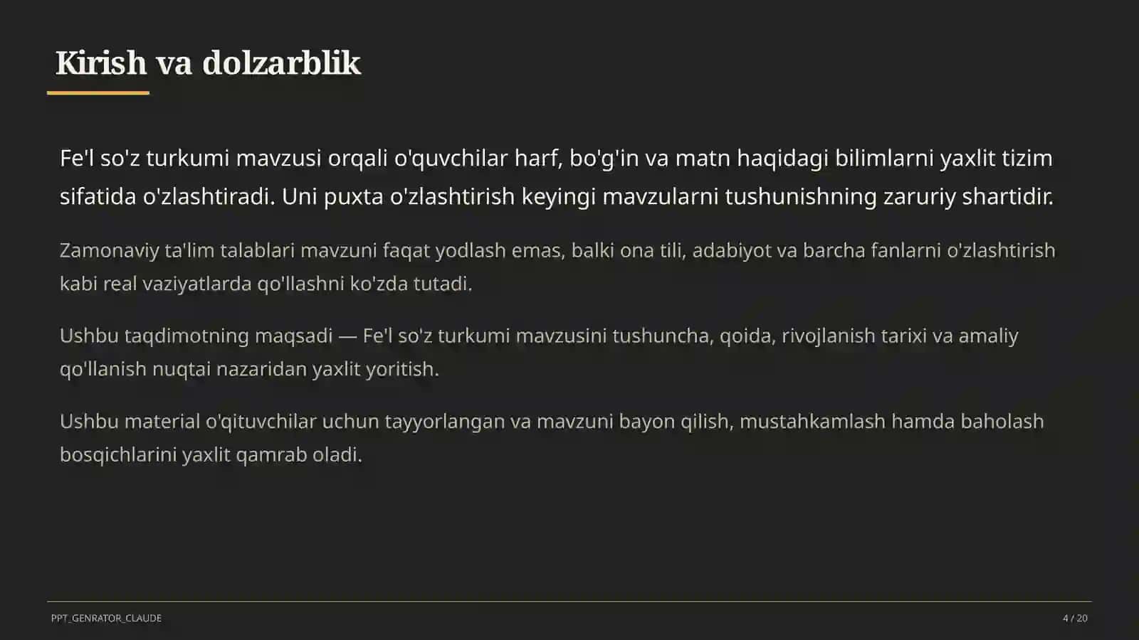 Fe'l so'z turkumi (3-sinf) 4