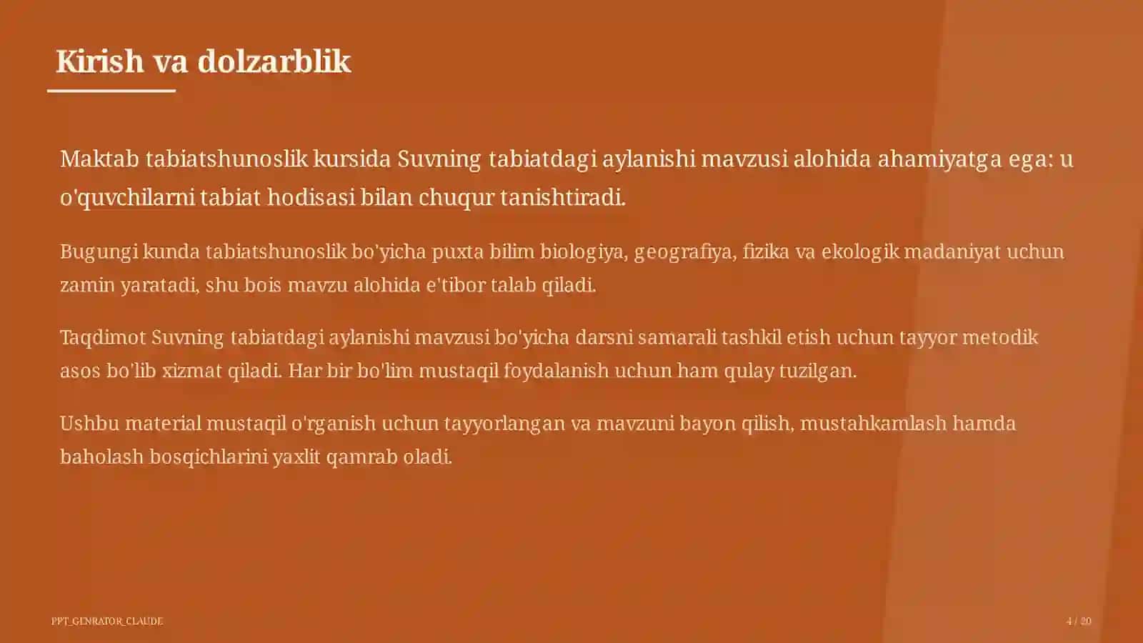 Suvning tabiatdagi aylanishi (2-sinf) 4