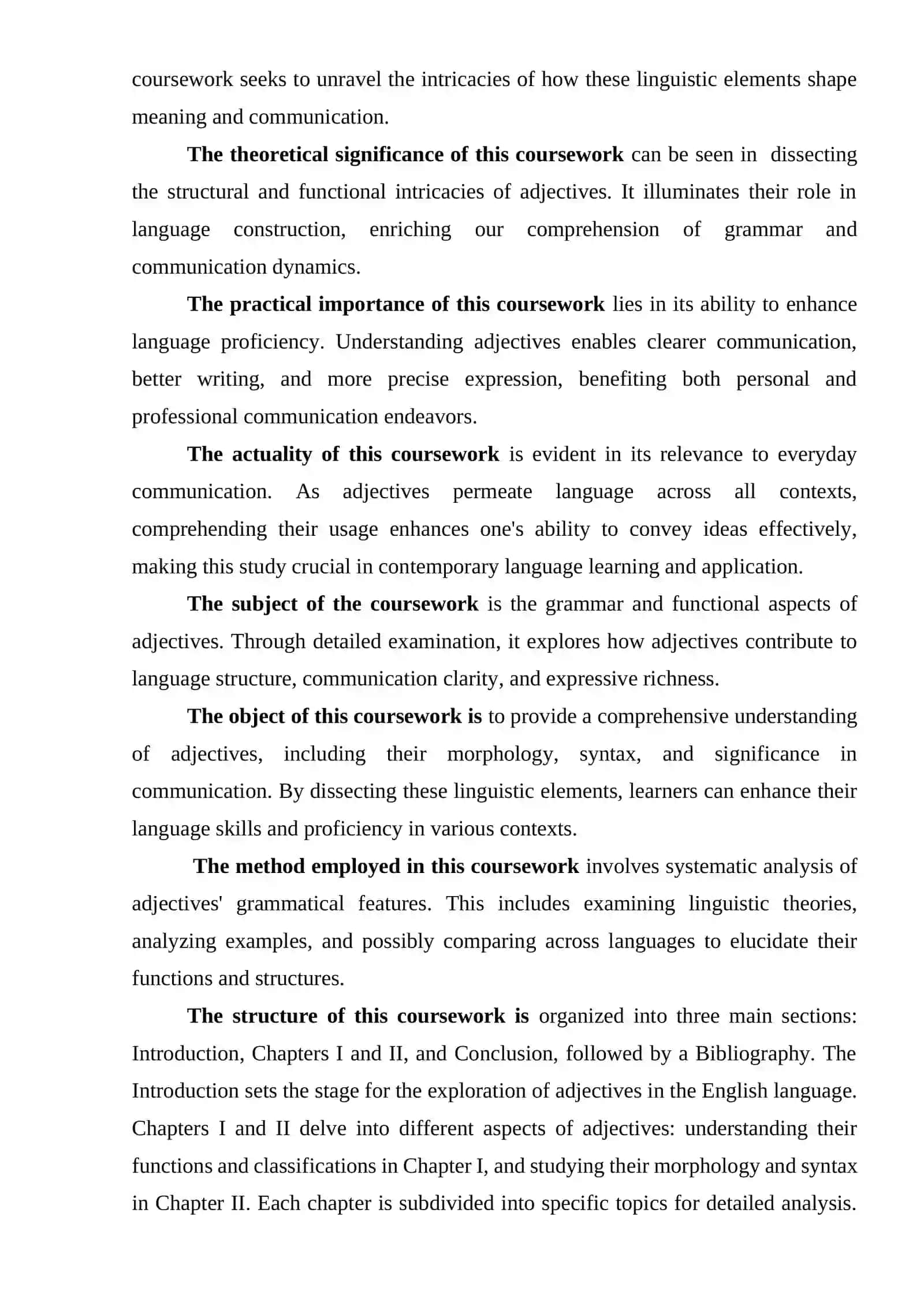COURSE PAPER: ADJECTIVE AND ITS GRAMMATICAL FEATURES 4