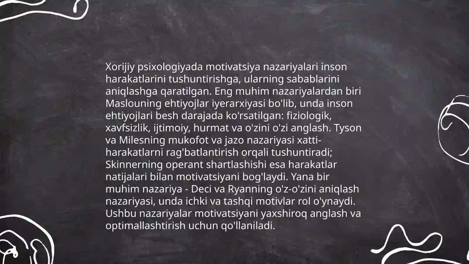 Xorij psixologiyasida motiv va motivatsiya muammosi 4