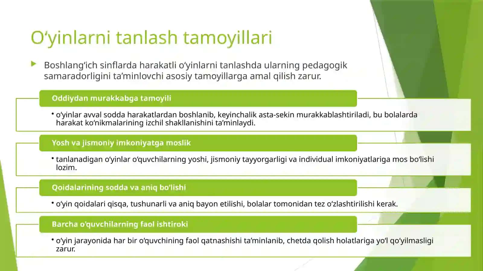 Harakatli o‘yinlarni tashkil qilish va o‘tkazish 4