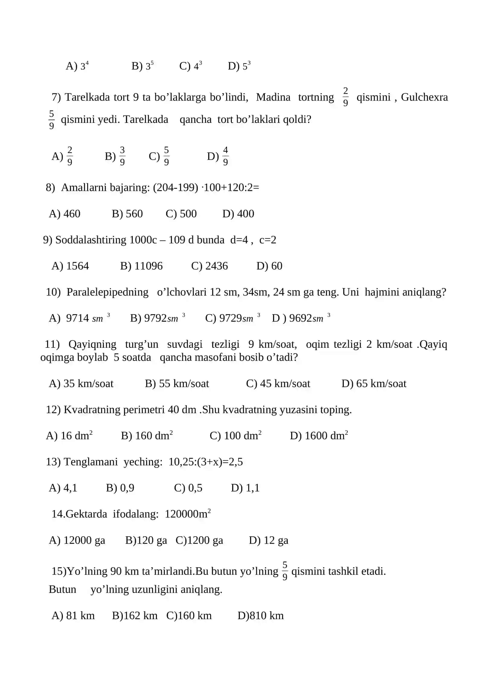5 – sinf 4
