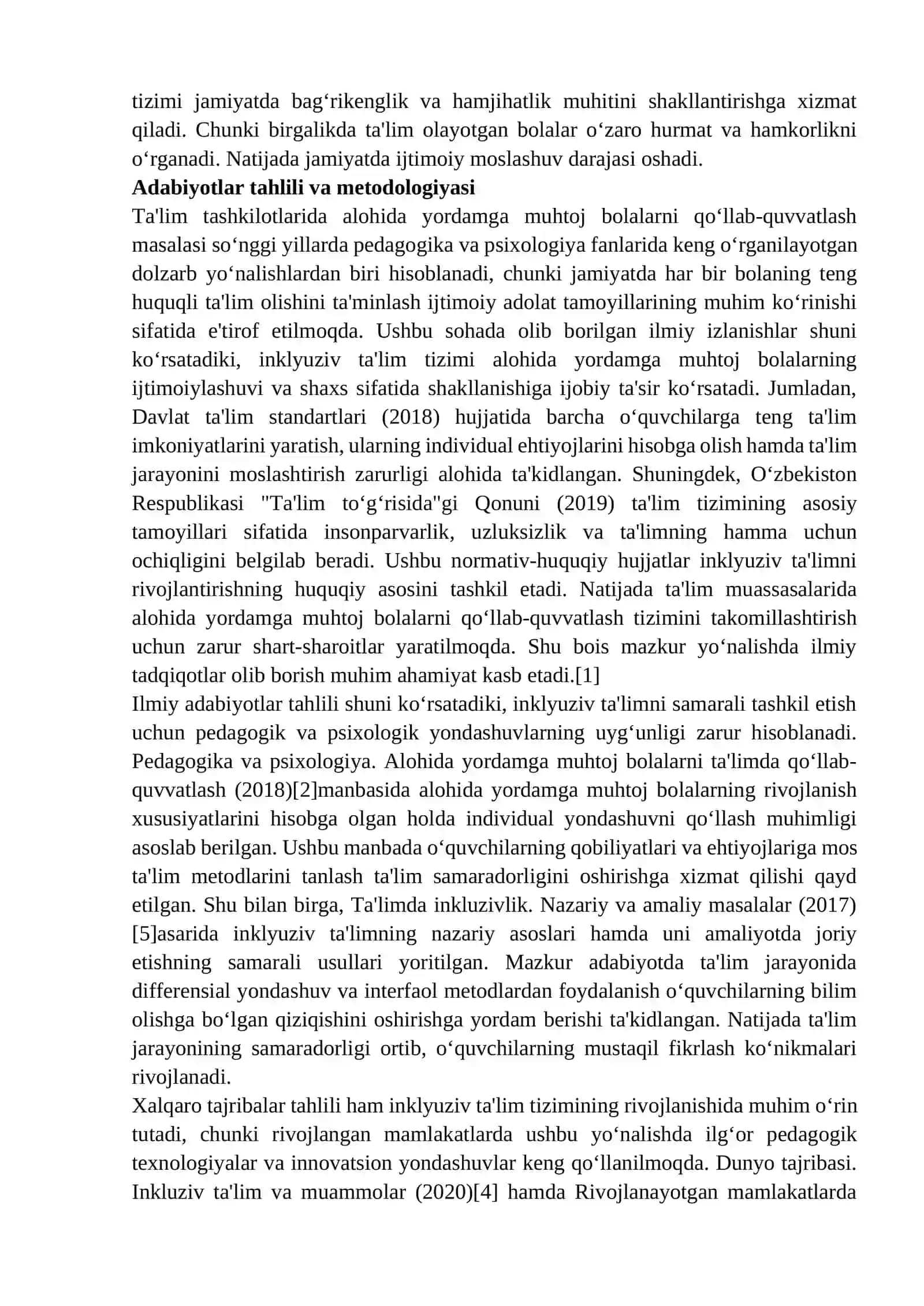Ta'lim tashkilotlarida alohida yordamga muhtoj bolalarni ta'lim olishini qo'llab quvvatlash 4