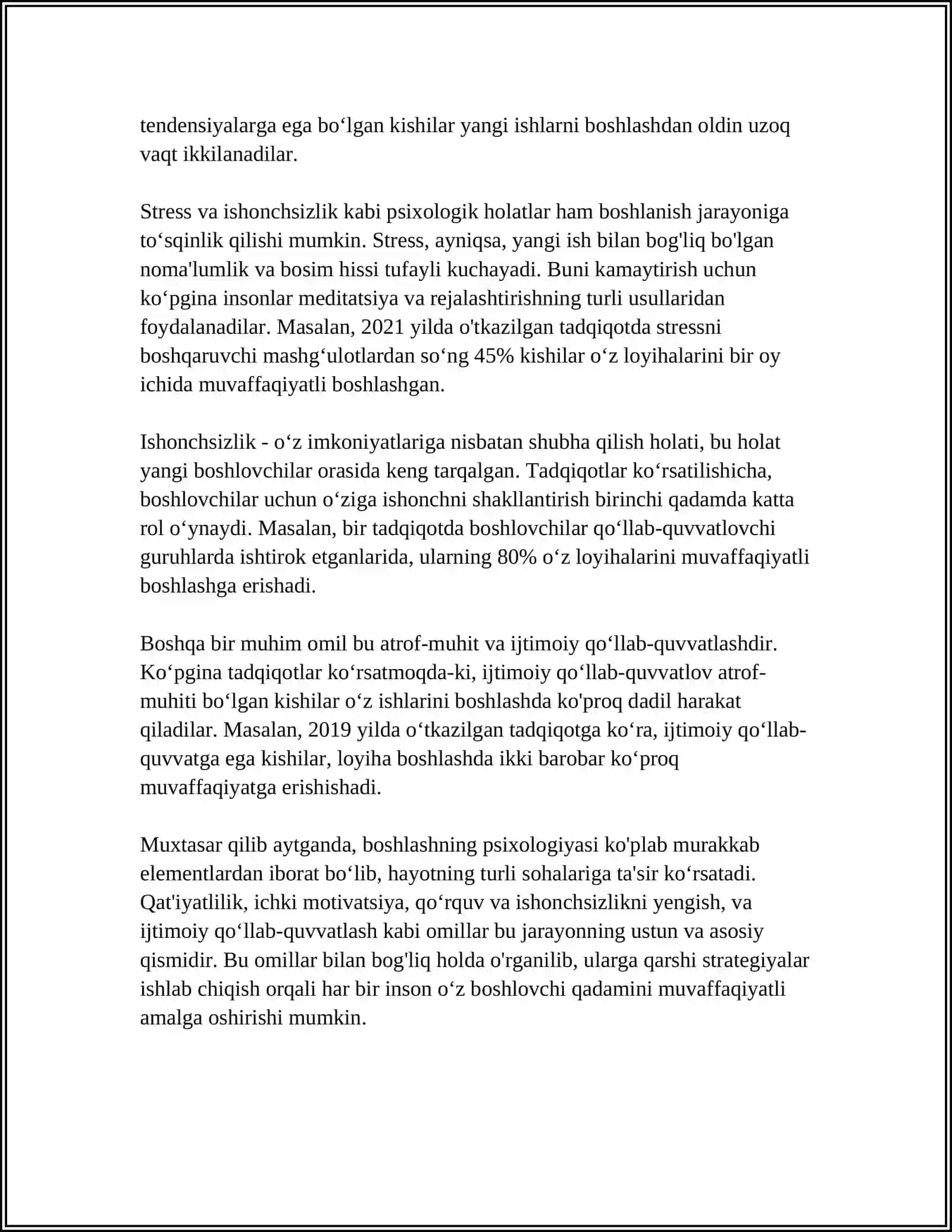 Boshlashning psixologiyasi 4