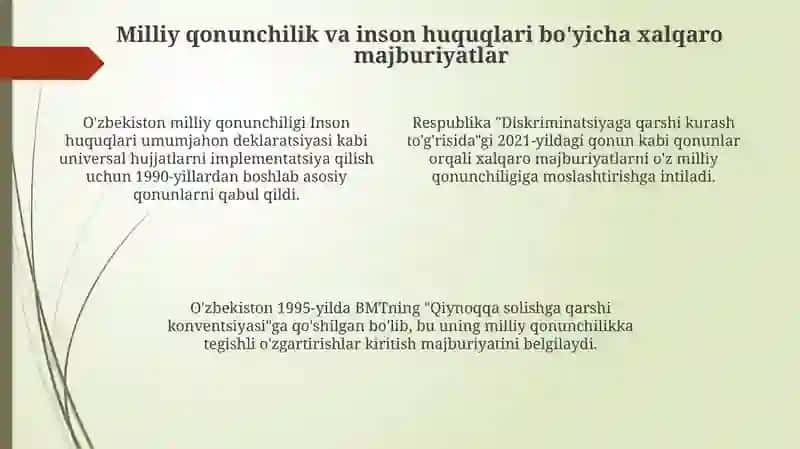 O'zbekistondagi inson huquqlari va erkinliklarini yaratilishi 4