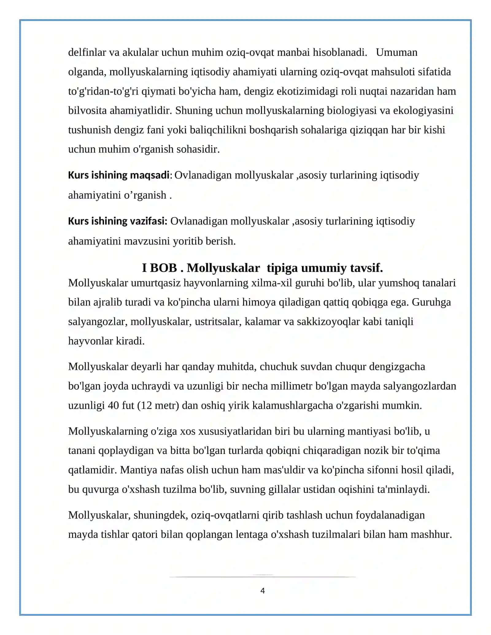 Ovlanadigan mollyuskalar, asosiy turlarining iqtisodiy ahamiyati 4