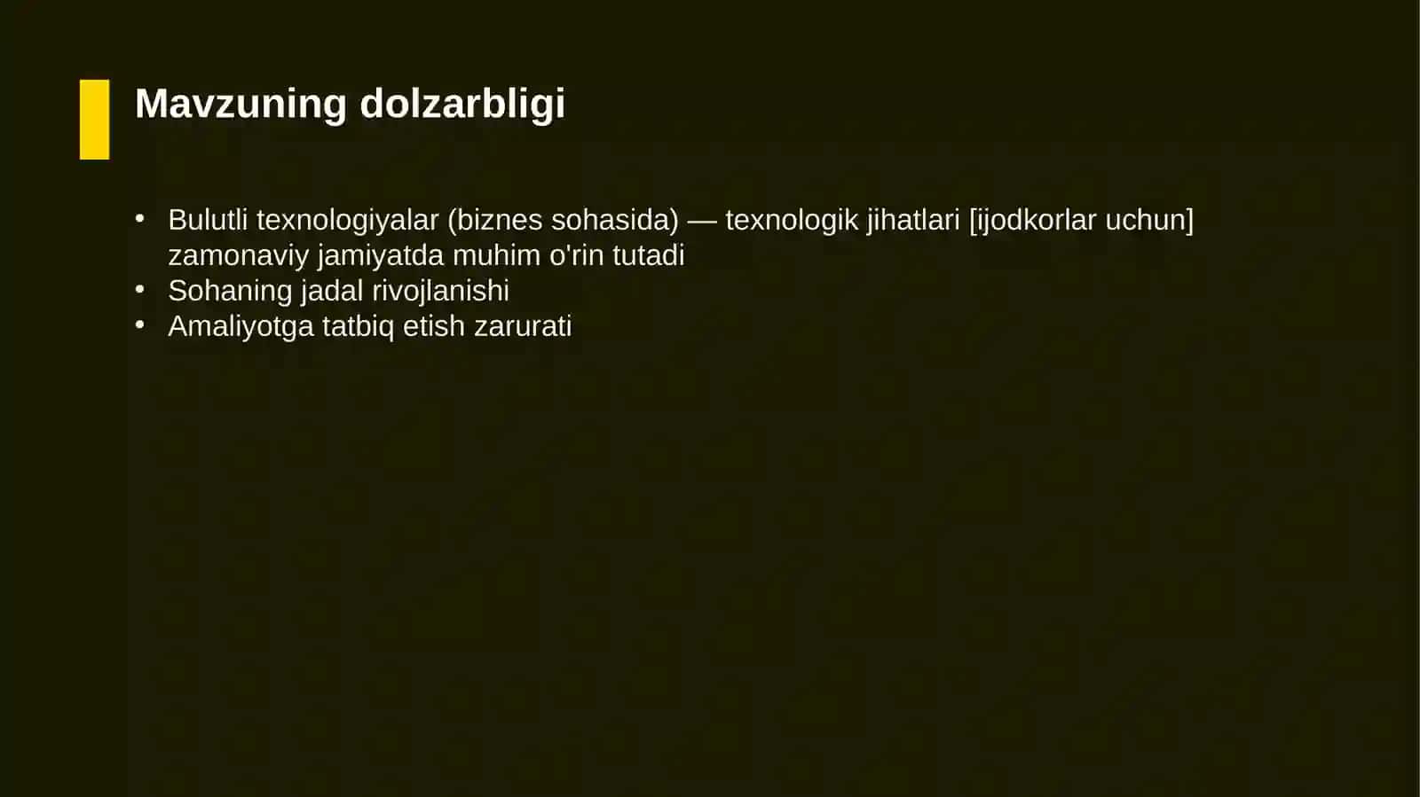 Bulutli texnologiyalar (biznes sohasida) — texnologik jihatlari [ijodkorlar uchun] 4
