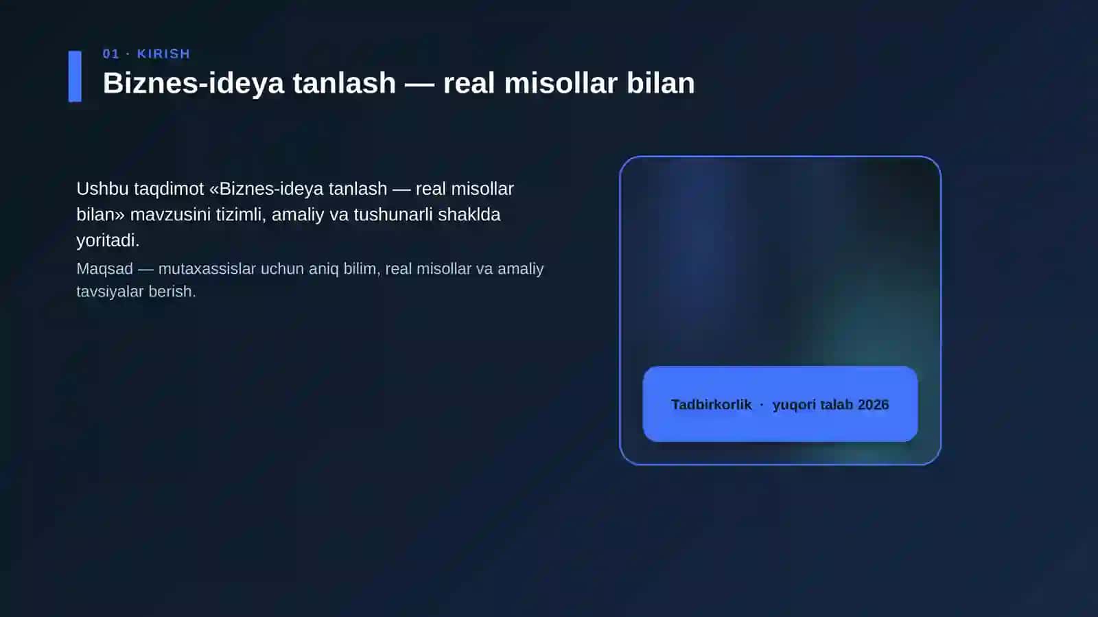 Biznes-ideya tanlash — real misollar bilan 4