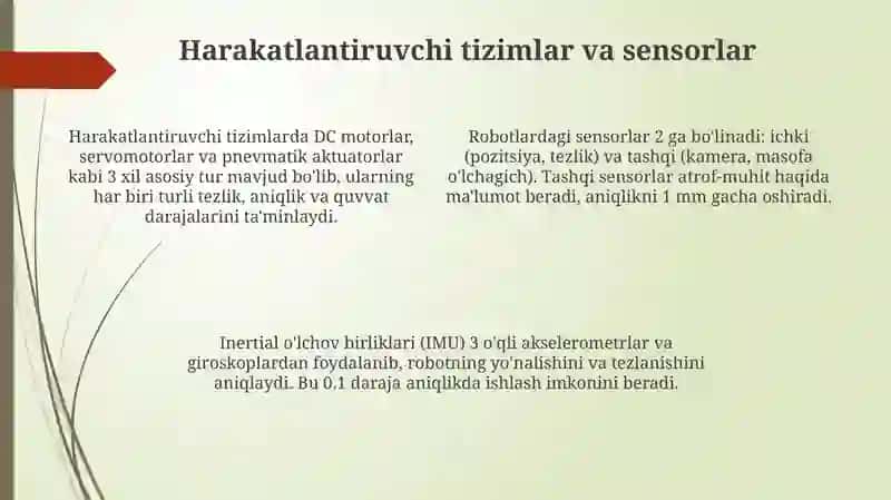 Robotlar turlari va tuzilish elementlari 4
