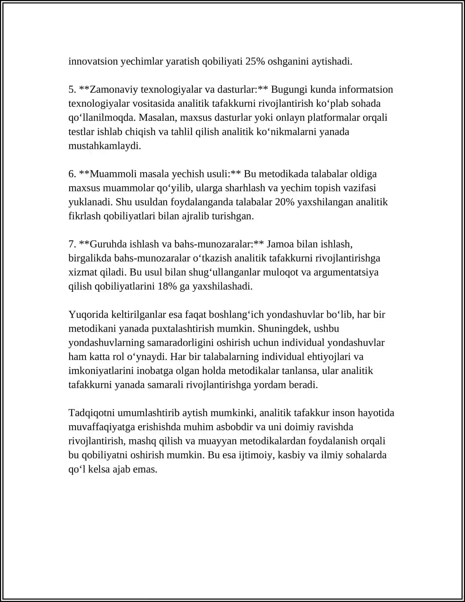AQLIY FAOLIYATNI OʻRGANISH UCHUN METODIKALAR 4