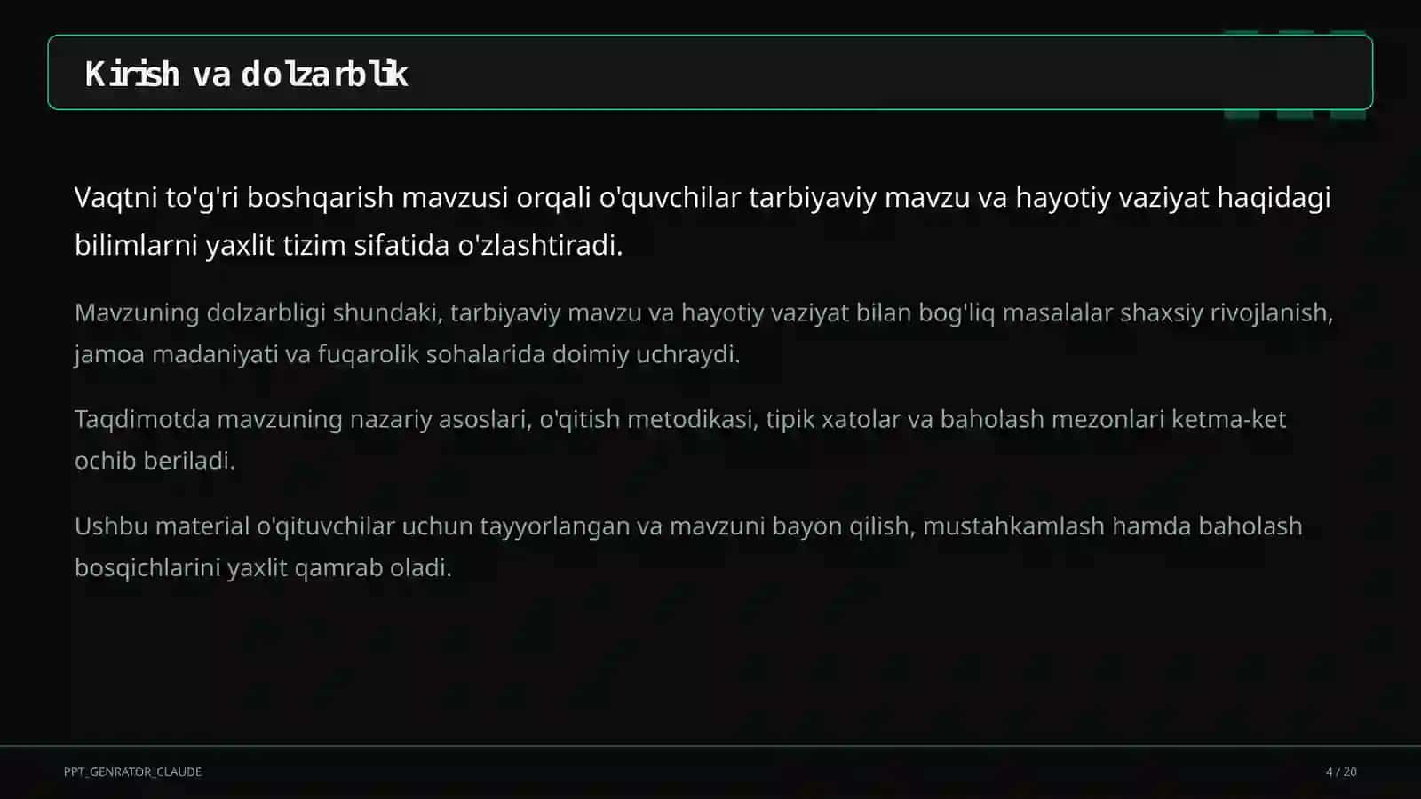 Vaqtni to'g'ri boshqarish 4
