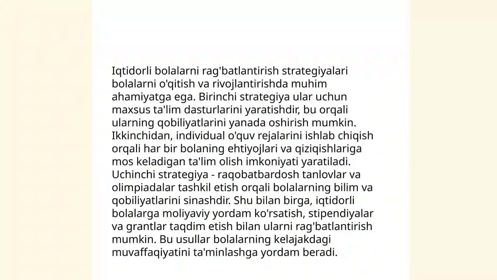 Õqituvchining iqtidorli bolalar bilan ishlashga tayyorligi 4