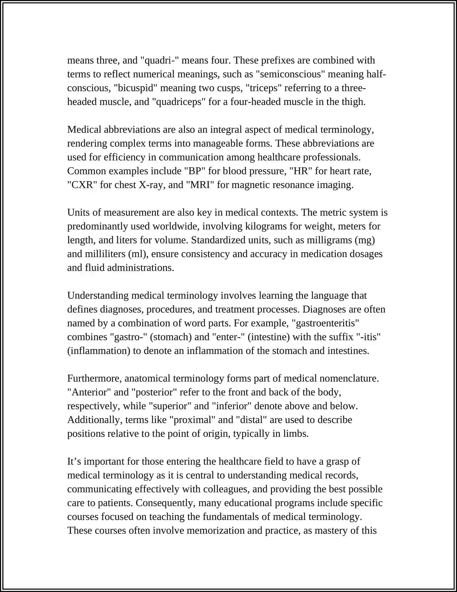 MEDICINE LANGUAGE 4