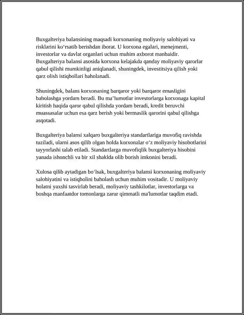Buxgalteriya balansi va uning tuzilishi 4