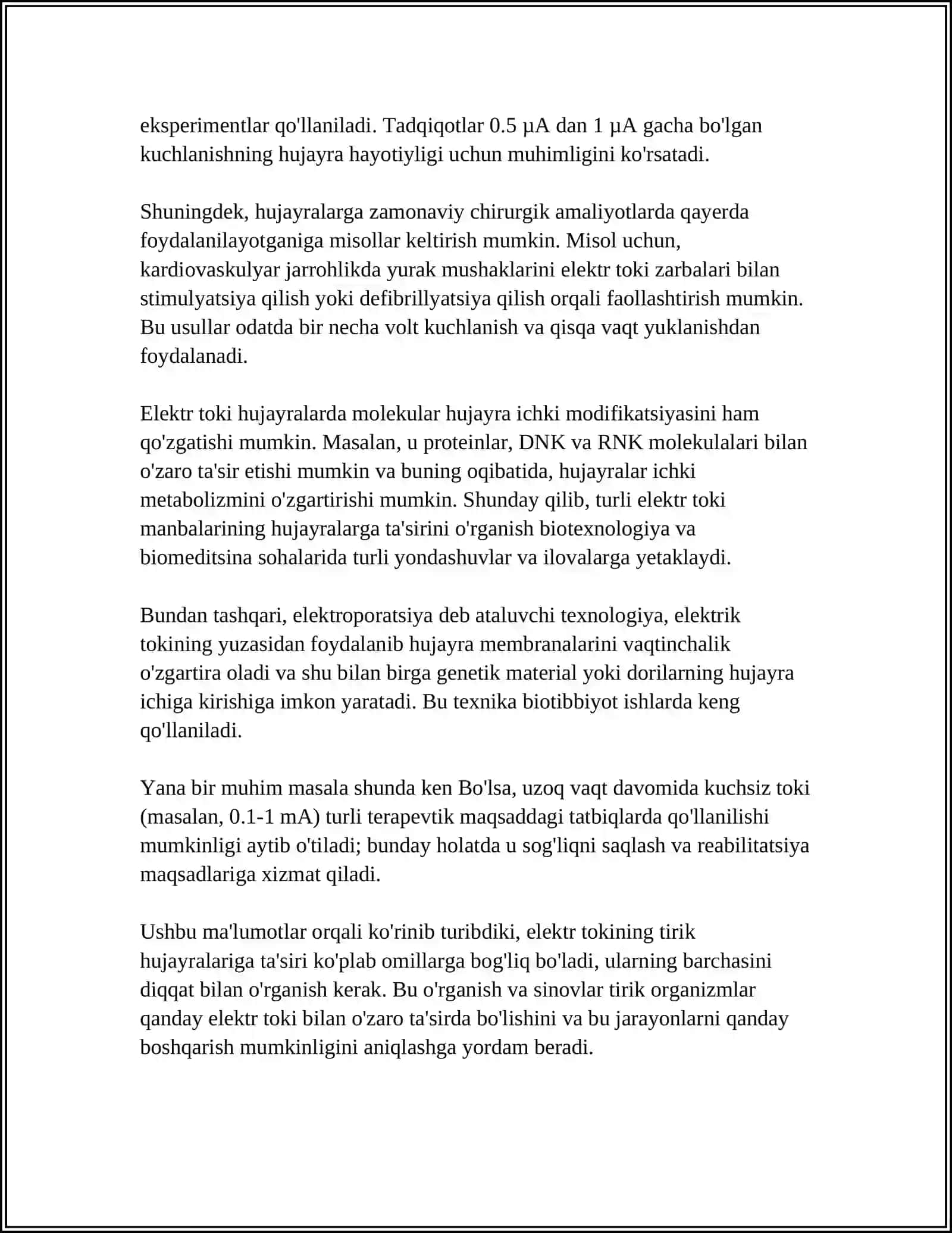 TIRIK ORGANIZMLARGA ELEKTRON TOKNING TAʼSIRI 4