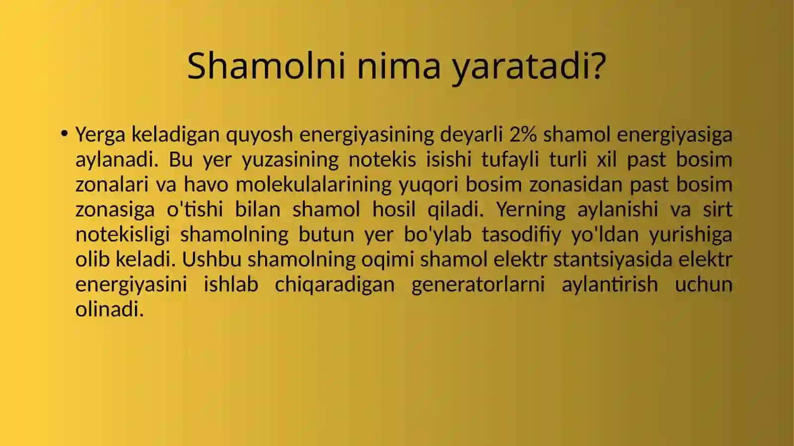 Shamol turbinasining qismlari 4