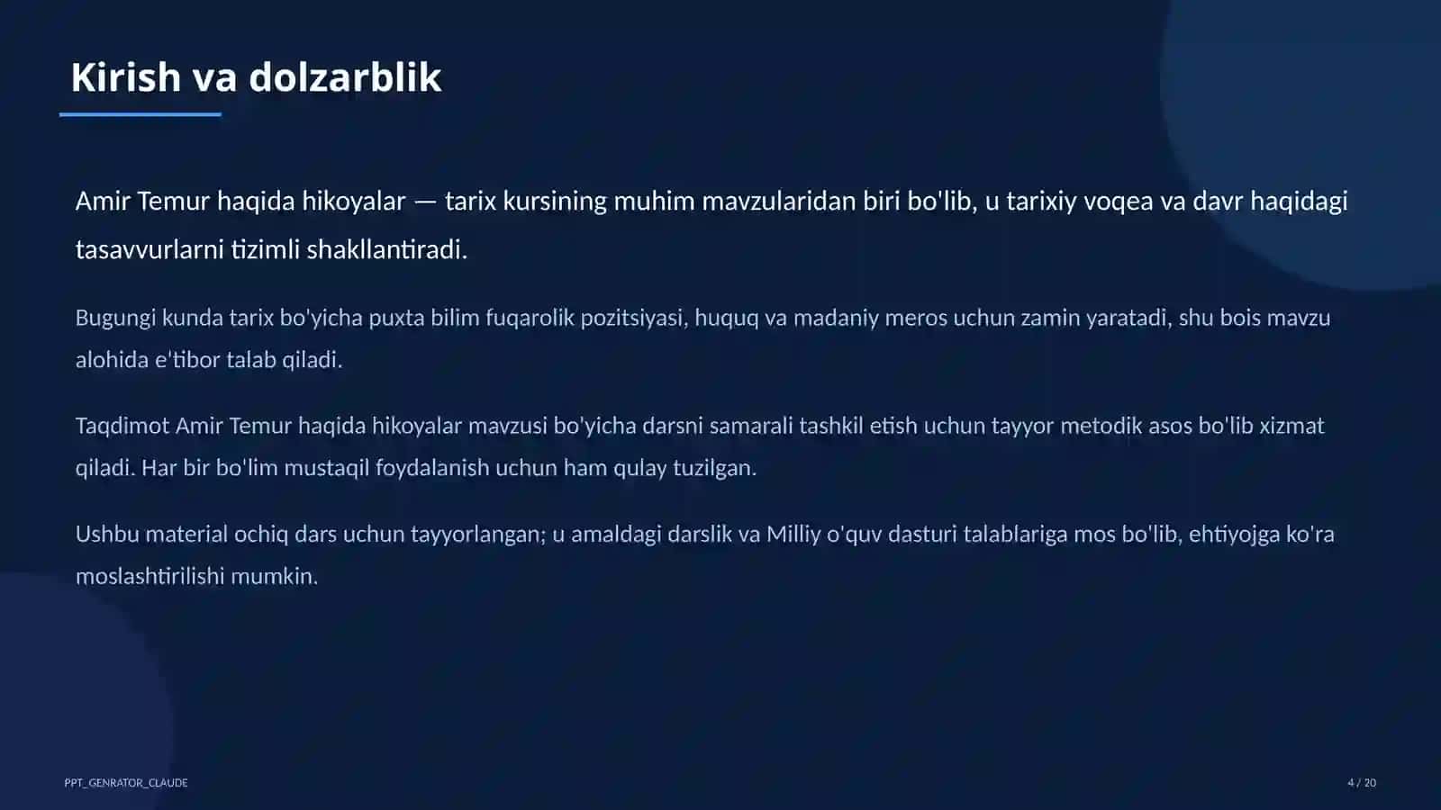 Amir Temur haqida hikoyalar (5-sinf) 4