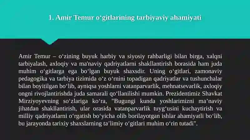 AMIR TEMUROʻGITLARINING TARBIYAVIYAHAMIYATI 4