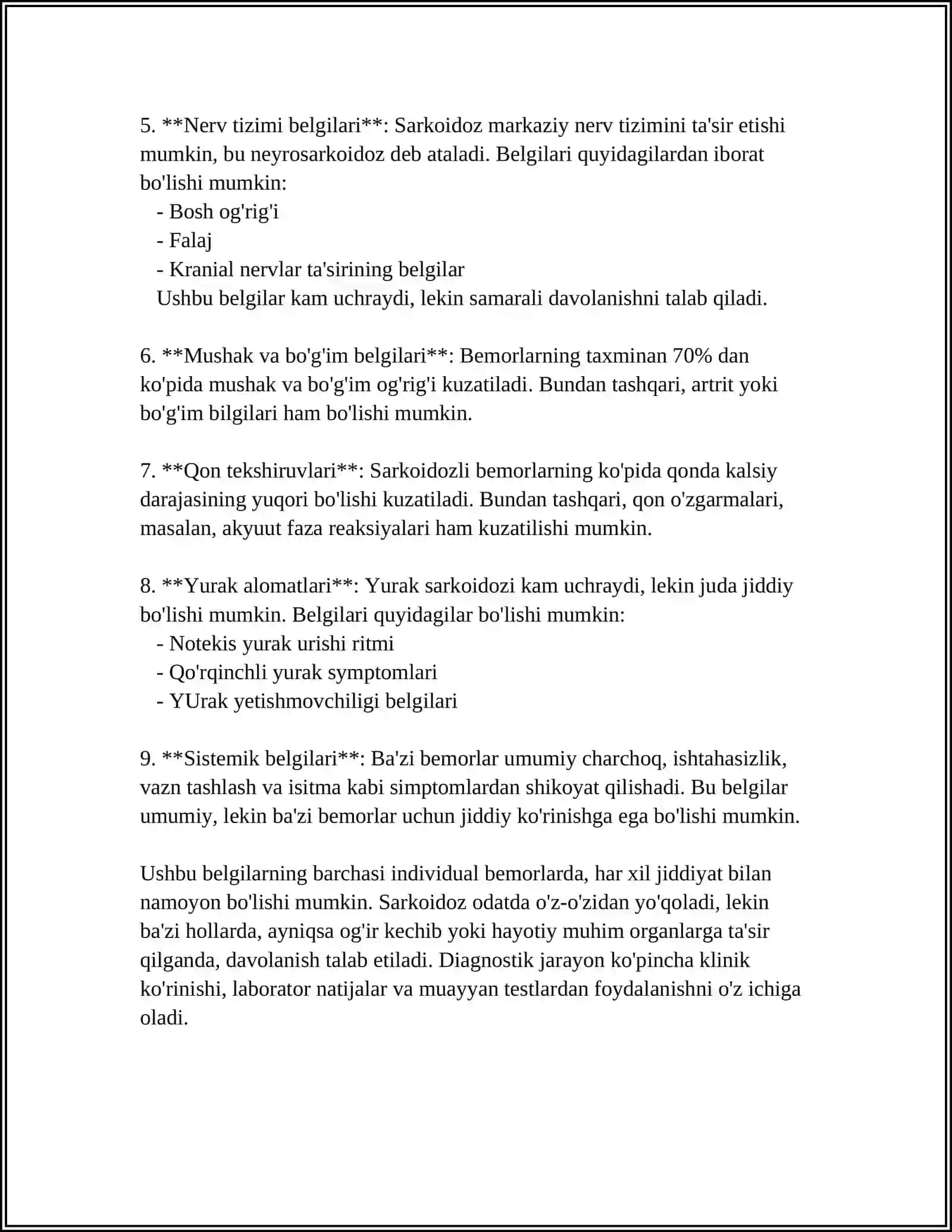 O'PKANING INTERSTITSIAL KASALLIKLARI. SARKAIDOZ. FIBROZLANUVCHI ALVEOLIT 4