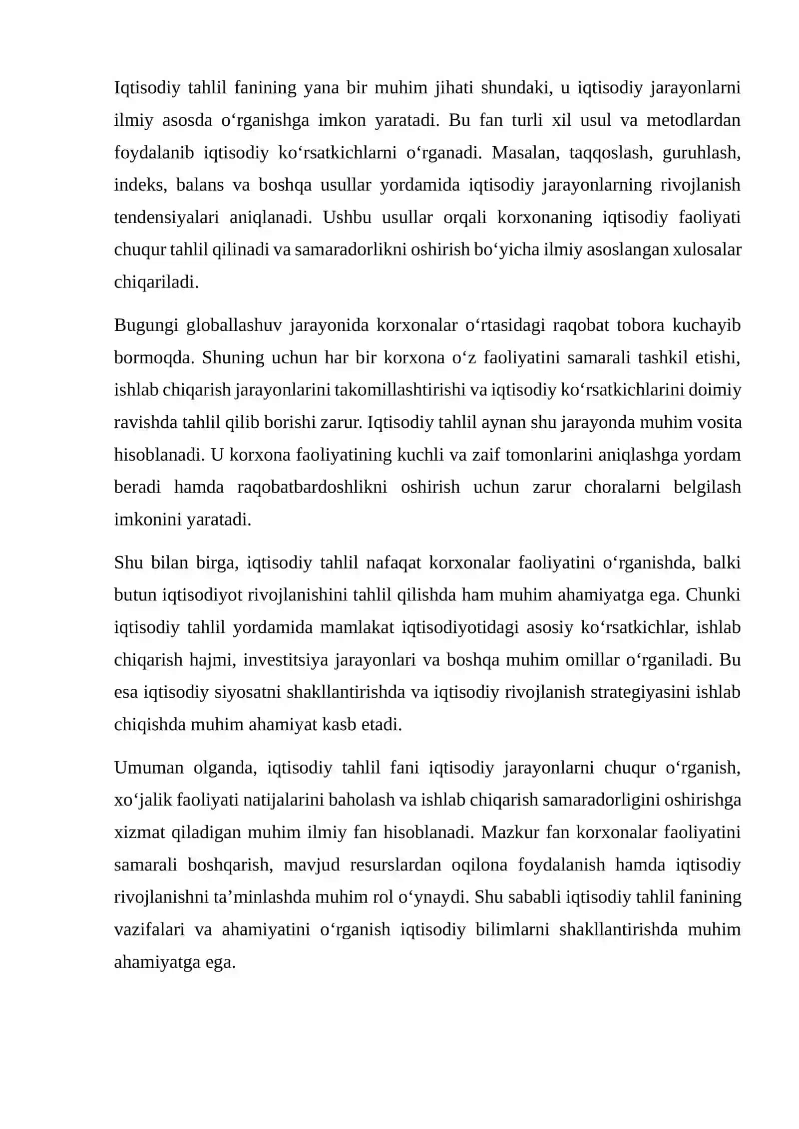 IQTISODIY TAHLIL FANINING ASOSIY VAZIFALARI 4