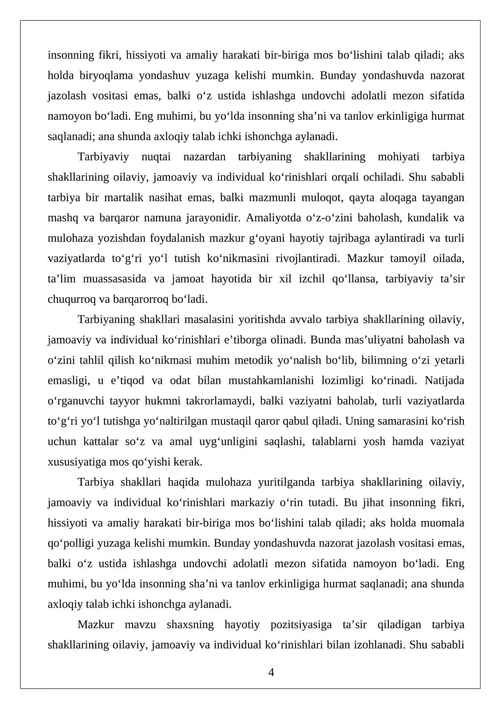 Tarbiyaning shakllari 4