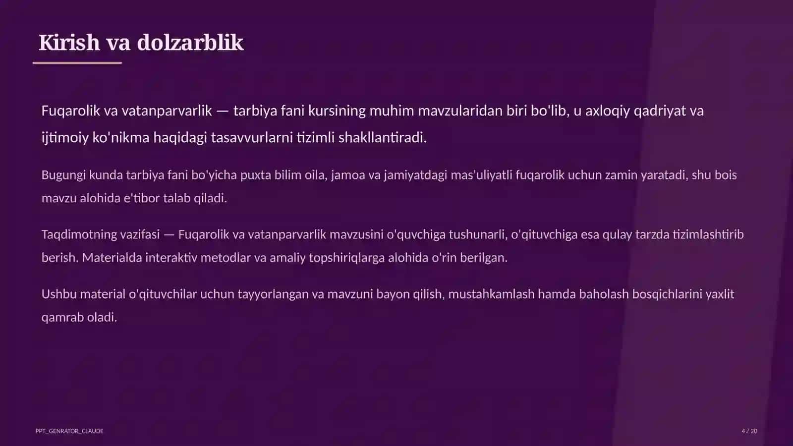 Fuqarolik va vatanparvarlik (8-sinf) 4