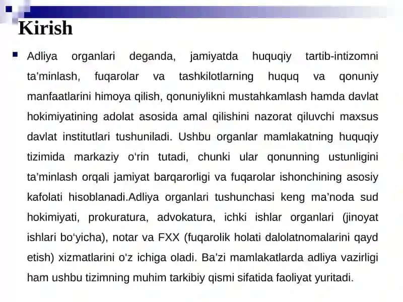 Adliya Organlari Tushunchasi 4