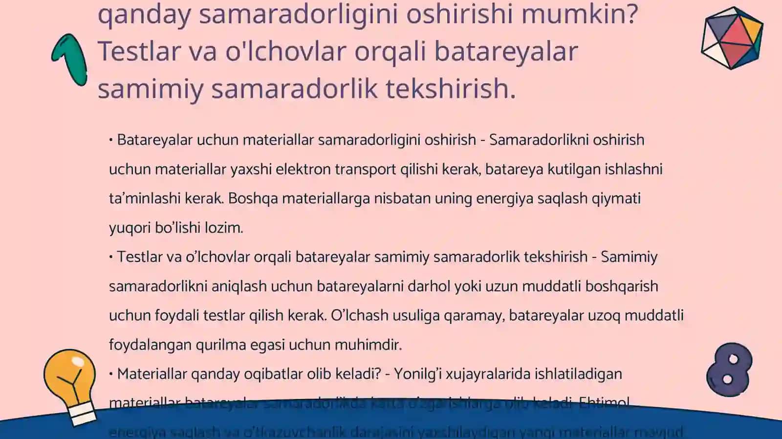 Quyosh batareyalari uchun materiallar tahlili 4