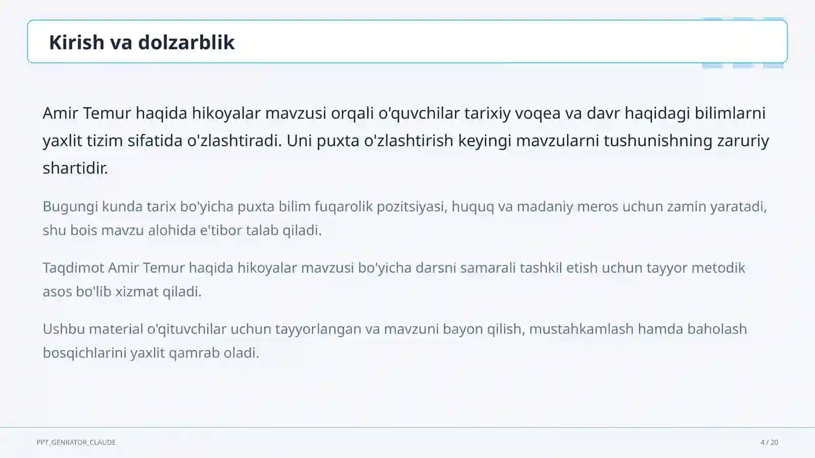 Amir Temur haqida hikoyalar (5-sinf) 4