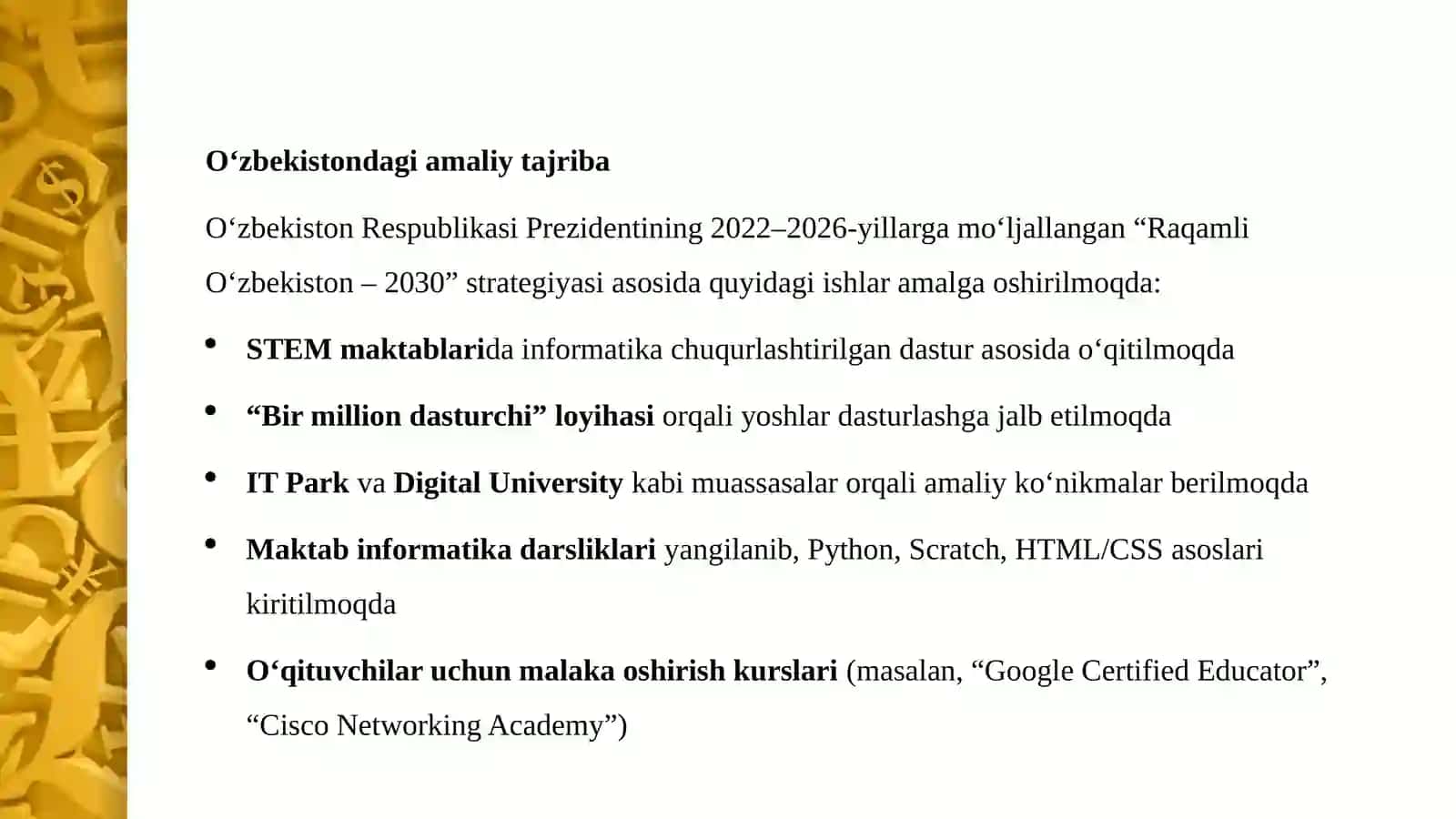 Informatika va Axborot texnologiyalari fanini o‘qitish istiqbollari 4