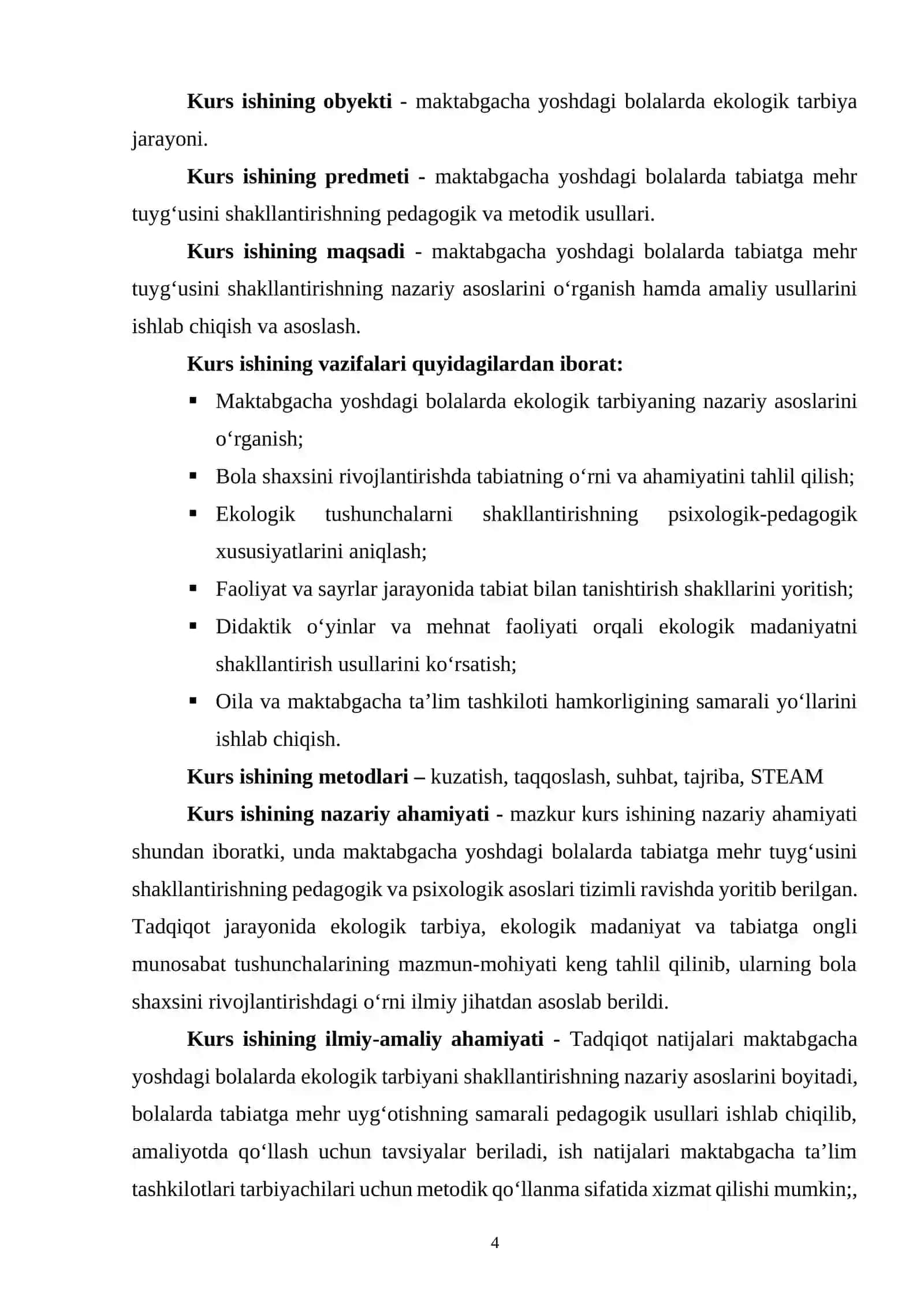 “Maktabgacha yoshdagi bolalardatabiatga mehr tuyg‘usini shakllantirish” 4