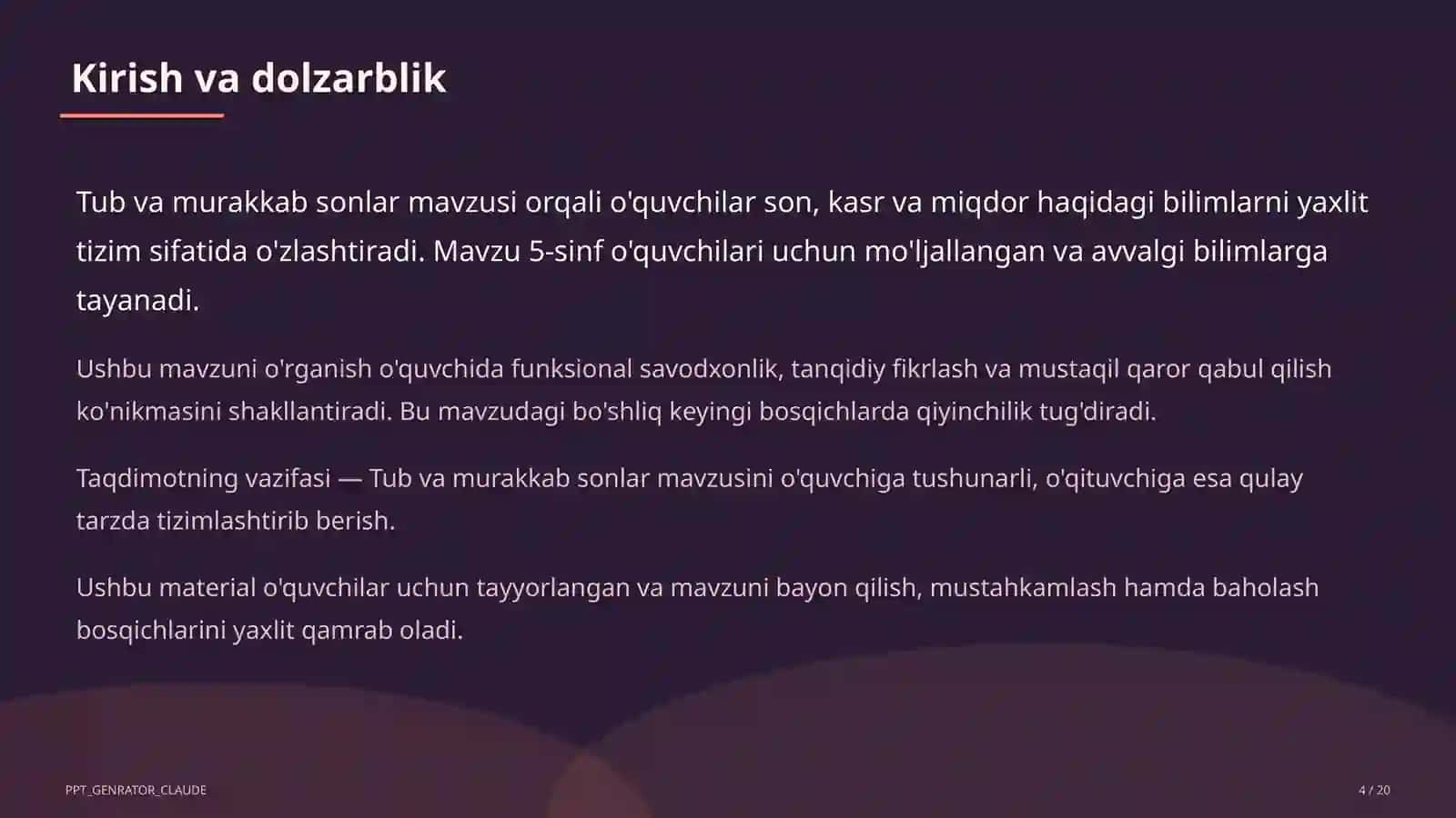 Tub va murakkab sonlar (5-sinf) 4
