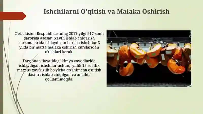 Xavfli Ishlab Chiqarish Korxonalarida Kasbiy Xavfsizlik va Sanoat Xavfsizligi 4