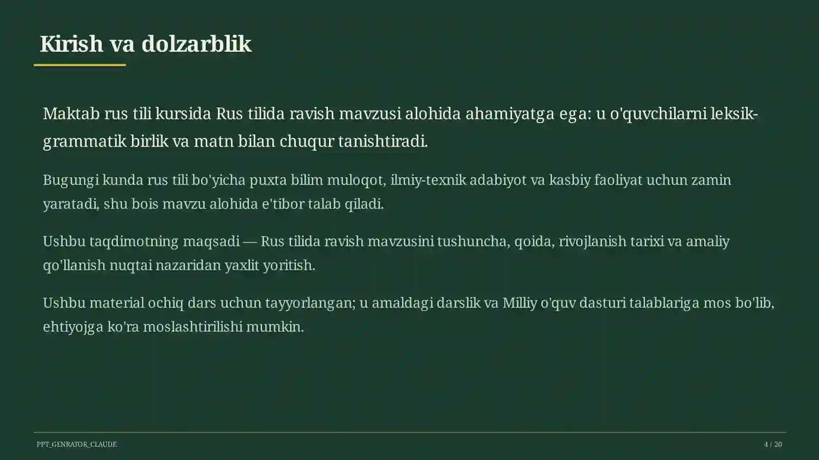 Rus tilida ravish (7-sinf) 4