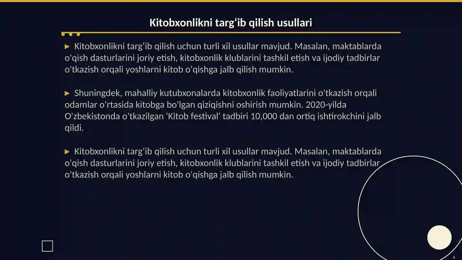 Kitobxonlikni targʻib qilish 4
