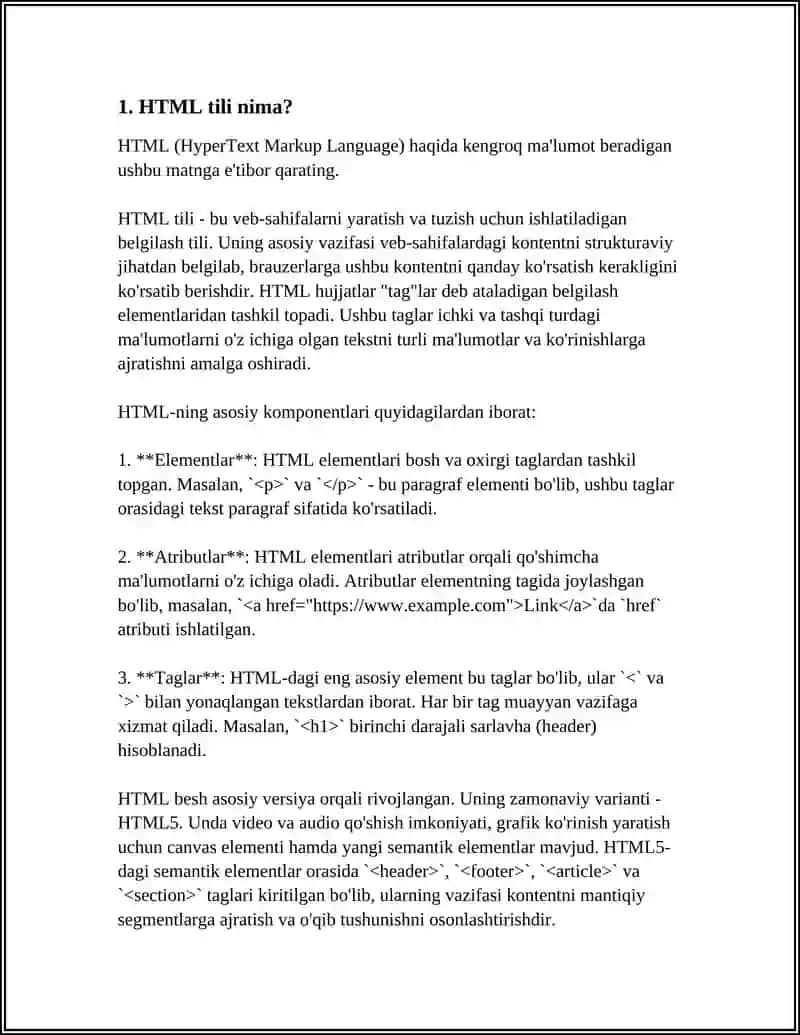 HTML Tili 4