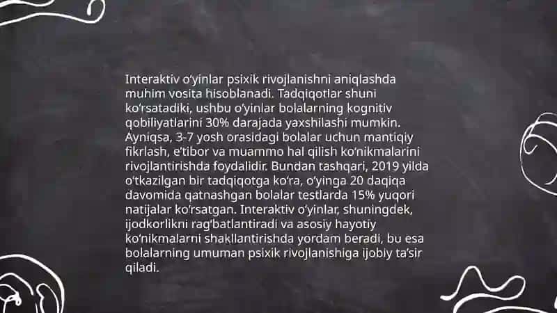 Bolalarni psixik rivojlanishi interaktiv metod yordamida aniqlash 4