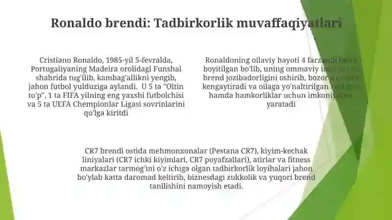 Cristiano Ronaldo hayoti haqida qiziq malumotlar 4