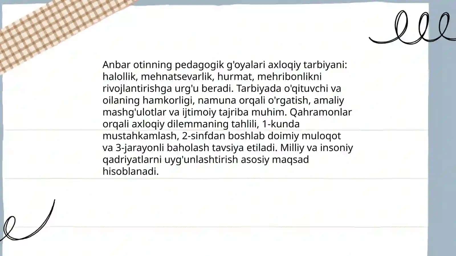Anbar otinning pedagogik g'oyalari 4