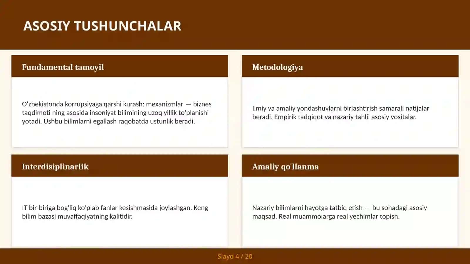 O'zbekistonda korrupsiyaga qarshi kurash: mexanizmlar — biznes taqdimoti 4
