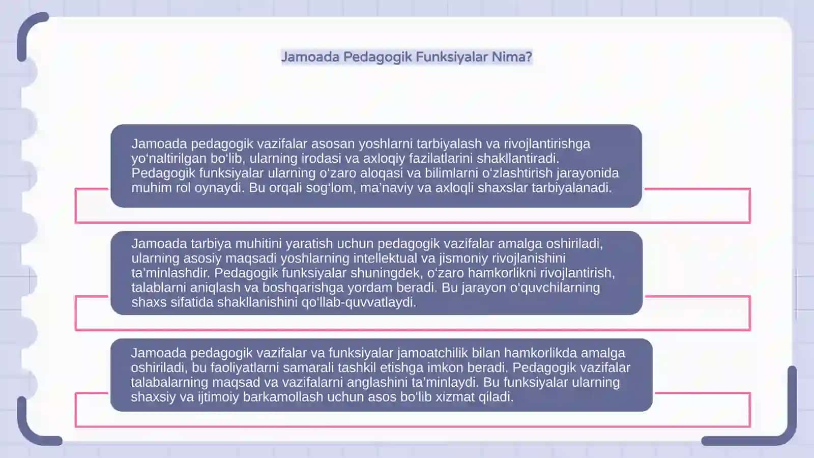 Jamoada pedagogik vazifalar va funksiyalari 4