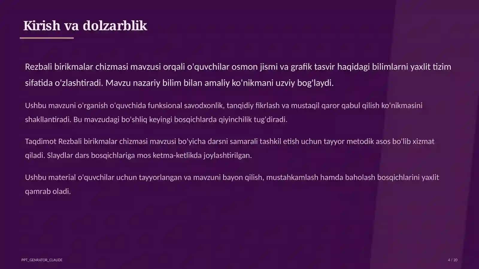 Rezbali birikmalar chizmasi (9-sinf) 4